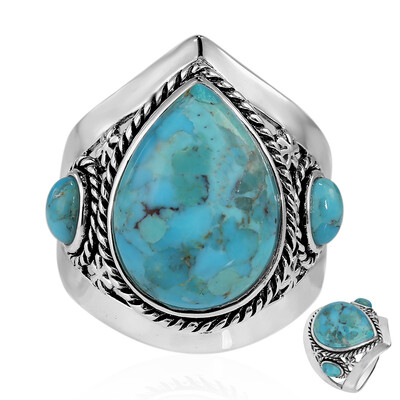 Zilveren ring met een Blauwe Kingman Mohave Turkoois (Art of Nature)