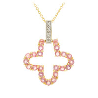 Gouden halsketting met Onverhitte Padparadscha Saffieren (AMAYANI)