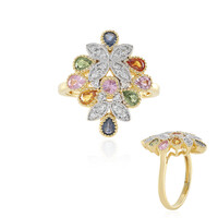 Zilveren ring met een gele saffier