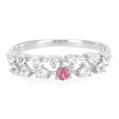 Zilveren ring met een roze toermalijn