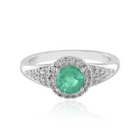 Zilveren ring met een Columbiaanse smaragd