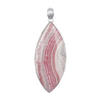 Zilveren hanger met een rhodochrosiet (Bali Barong)