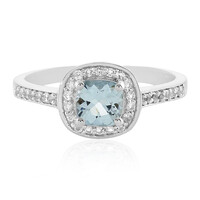 Zilveren ring met een aquamarijn