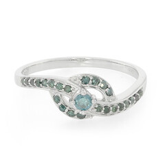 Zilveren ring met een Fancy diamant