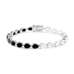 Zilveren armband met witte topaasstenen