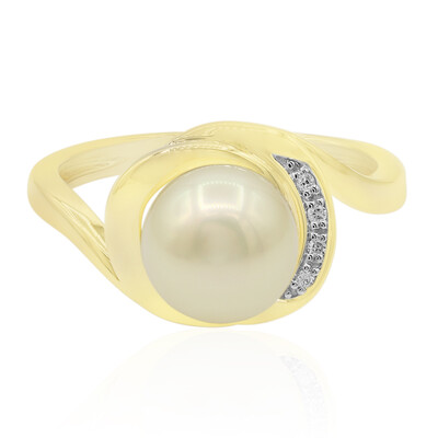 Gouden ring met een gouden zuidzee parel (TPC)