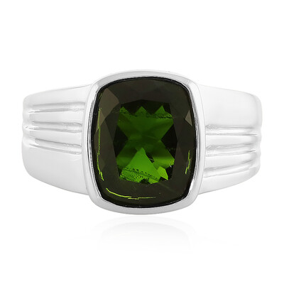 Zilveren ring met een Russische diopsied