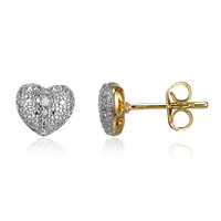 Messing oorbellen met I3 (I) Diamanten (Juwelo Style)