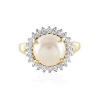 Zilveren ring met een Witte zoetwater kweekparel