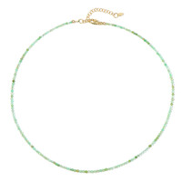 Zilveren halsketting met chrysopraasstenen