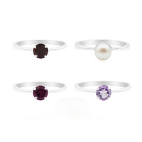 Zilveren ring met een rhodliet