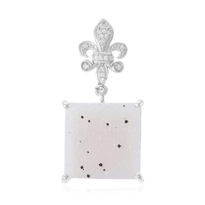 Zilveren hanger met een glitter agaat