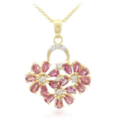 Gouden halsketting met Onverhitte Padparadscha Saffieren (AMAYANI)
