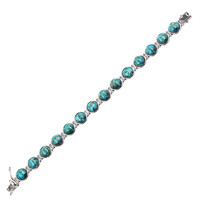 Zilveren armband met Blauwe Koper Turkooisen (Faszination Türkis)