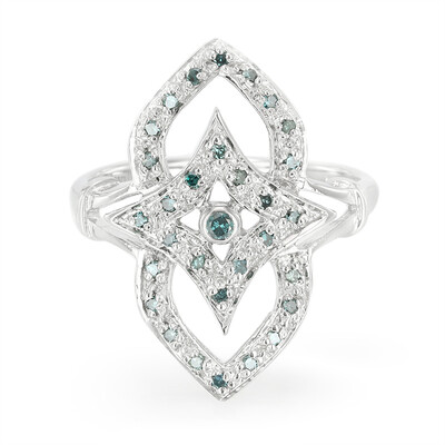 Zilveren ring met een Fancy diamant
