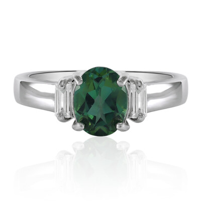 Zilveren ring met een Vlindergroene Topaas