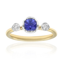 Gouden ring met een AAA tanzaniet (CIRARI)