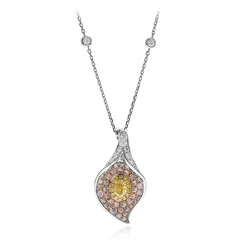 Gouden halsketting met een gele SI2 diamant (CIRARI)