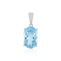 Zilveren hanger met een hemel-blauwe topaas