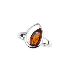 Zilveren ring met een Baltische barnsteen