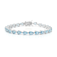 Zilveren armband met Zwitsers-blauwe topaasstenen