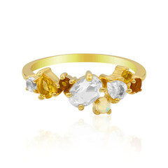 Zilveren ring met een witte topaas