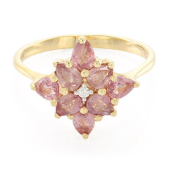Gouden ring met Onverhitte Padparadscha Saffieren (AMAYANI)