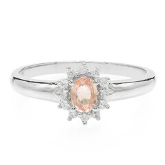 Zilveren ring met een Padparadscha saffier