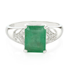 Zilveren ring met een Bahia-smaragd