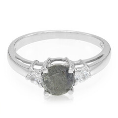 Zilveren ring met een spectroliet
