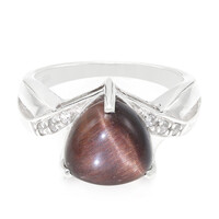 Zilveren ring met een rode tijgeroog