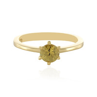 Zilveren ring met een Gele Zirkoon