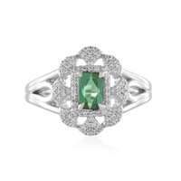 Zilveren ring met een groene Benedito toermalijn