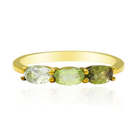 Zilveren ring met een groene toermalijn
