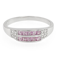 Zilveren ring met Ceylon roze saffieren