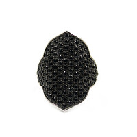 Zilveren ring met zwarte spinelstenen