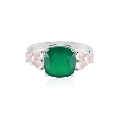 Zilveren ring met een Groene onyx