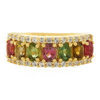 Zilveren ring met toermalijnen