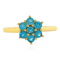 Zilveren ring met neon blauwe apatieten
