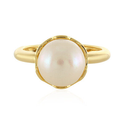 Zilveren ring met een zoetwater kweekparel