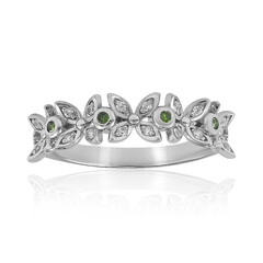 Zilveren ring met I2 Groene Diamanten