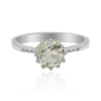 Zilveren ring met een groene amethist