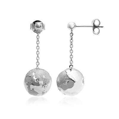 Zilveren oorbellen met SI diamanten