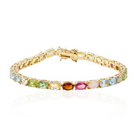 Zilveren armband met Zwitsers-blauwe topaasstenen
