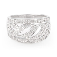 Zilveren ring met witte saffieren