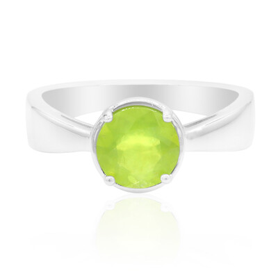 Zilveren ring met een Braziliaanse Groene Opaal