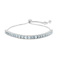 Zilveren armband met hemel-blauwe topaasstenen