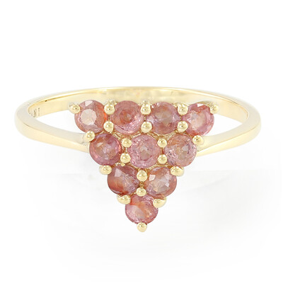 Gouden ring met Onverhitte Padparadscha Saffieren (AMAYANI)
