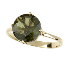 Gouden ring met een moldaviet