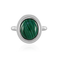 Zilveren ring met een Malachiet